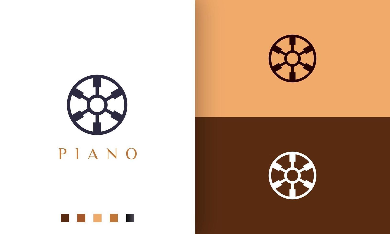 simple and modern piano community logo or icon vector