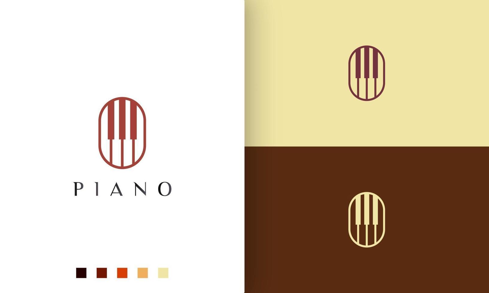 logotipo o icono de piano en un estilo minimalista y moderno vector