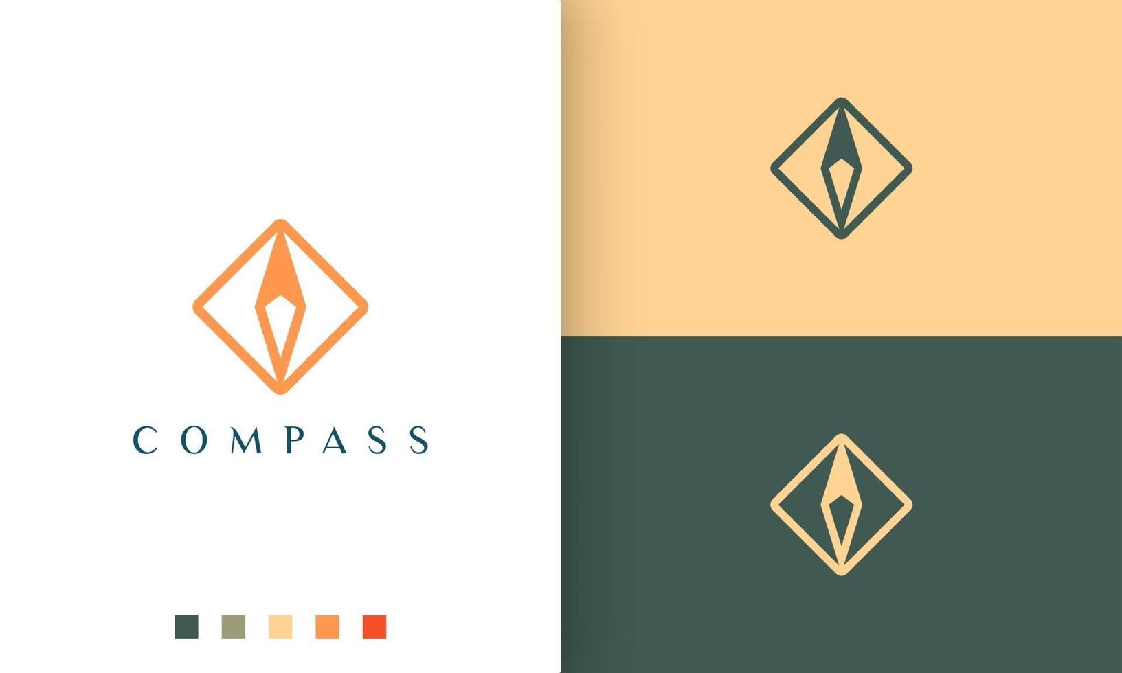 travel or tour logo vector design with simple and modern compass shape