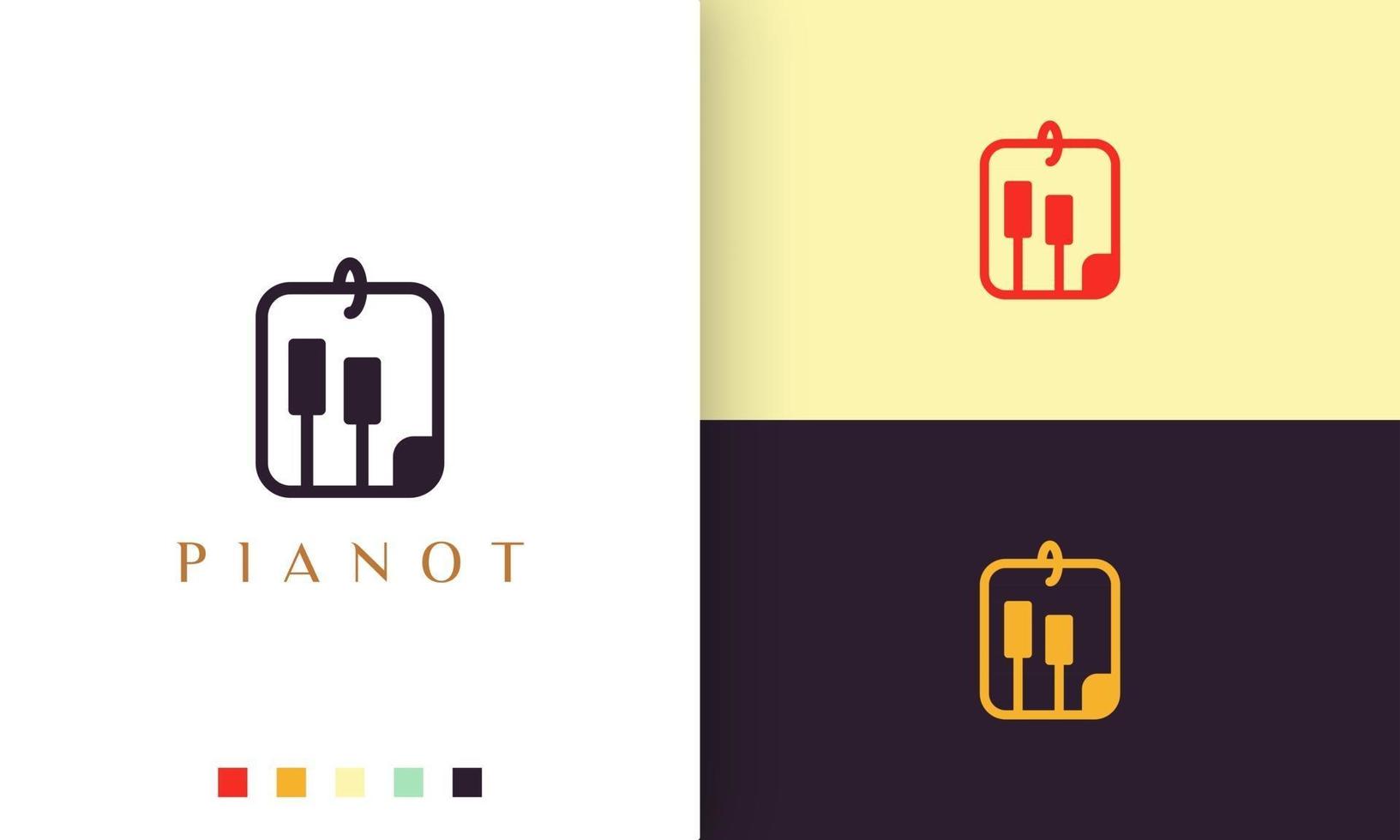 simple and modern logo or icon for piano software vector