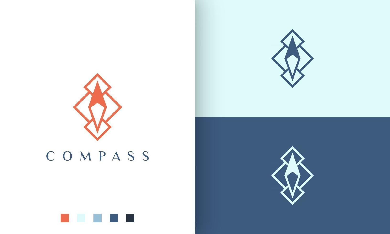 travel or direction logo vector design with simple and modern compass shape