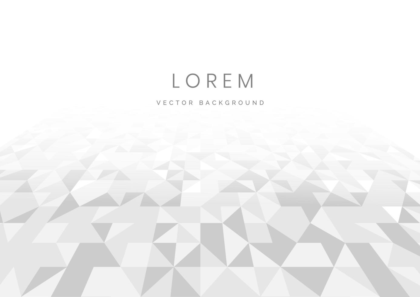 Abstract modern geometric white and grey triangles pattern perspective background and texture. vector