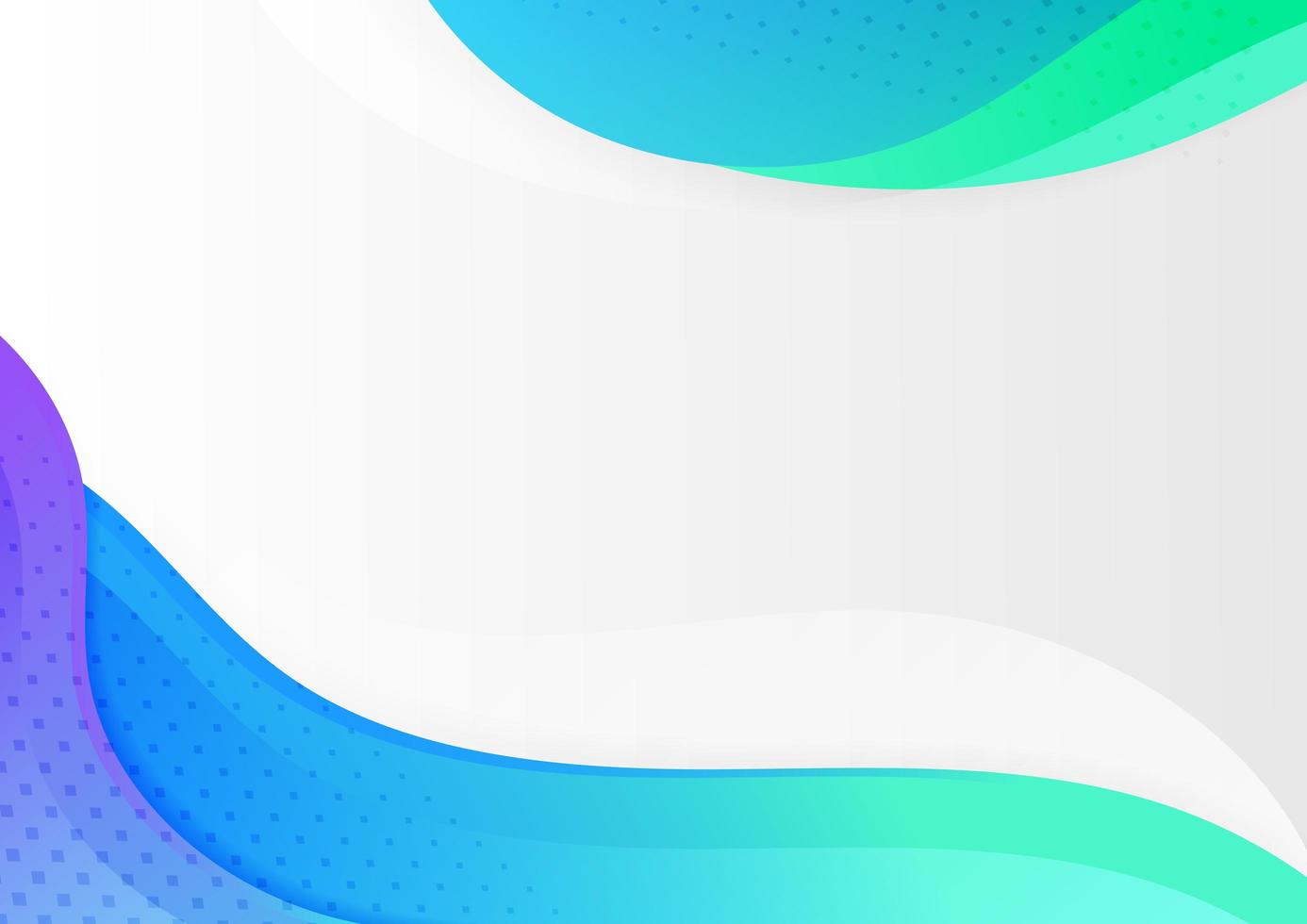Abstract template blue, green, purple curved shape on white background