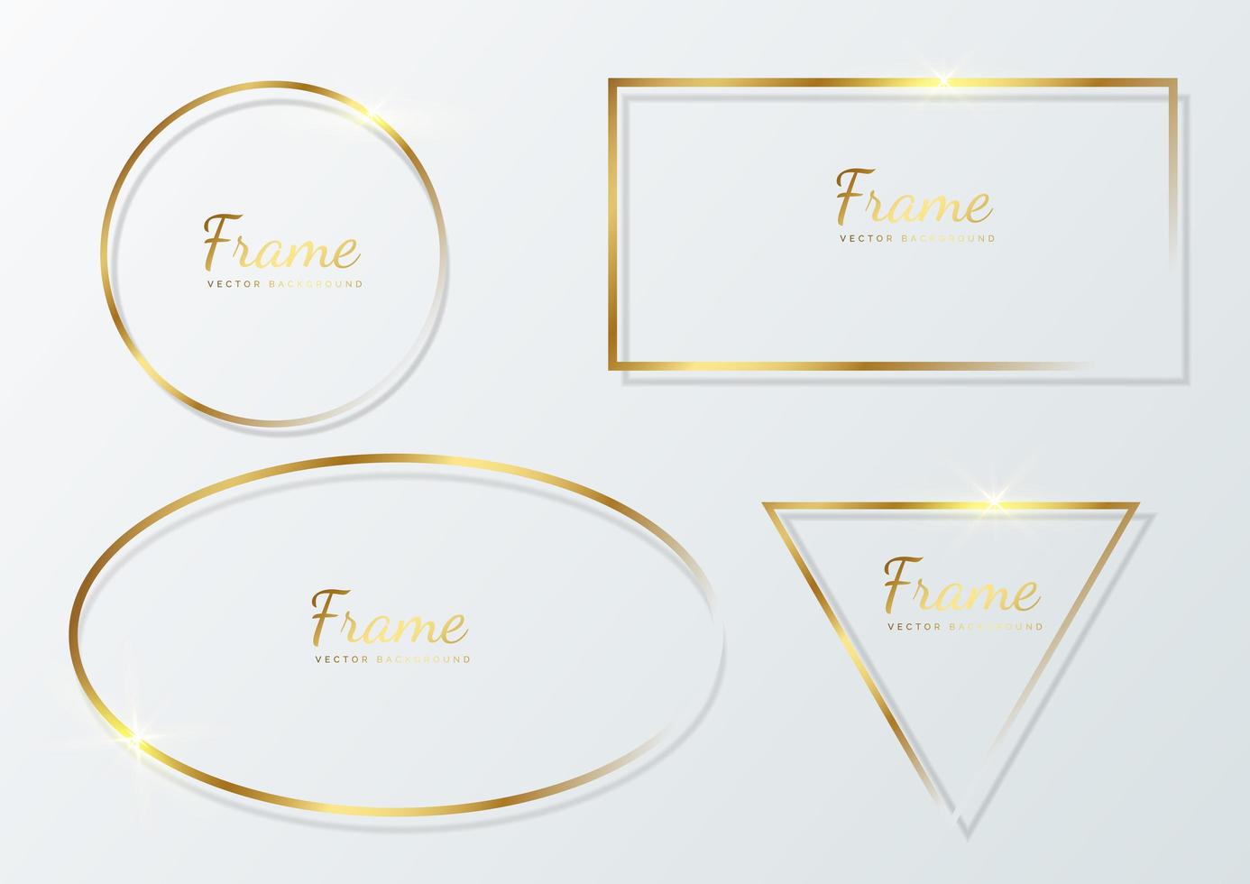 Set of cirle, ellipse,  rectangle, triangle, luxury frame on white background. vector