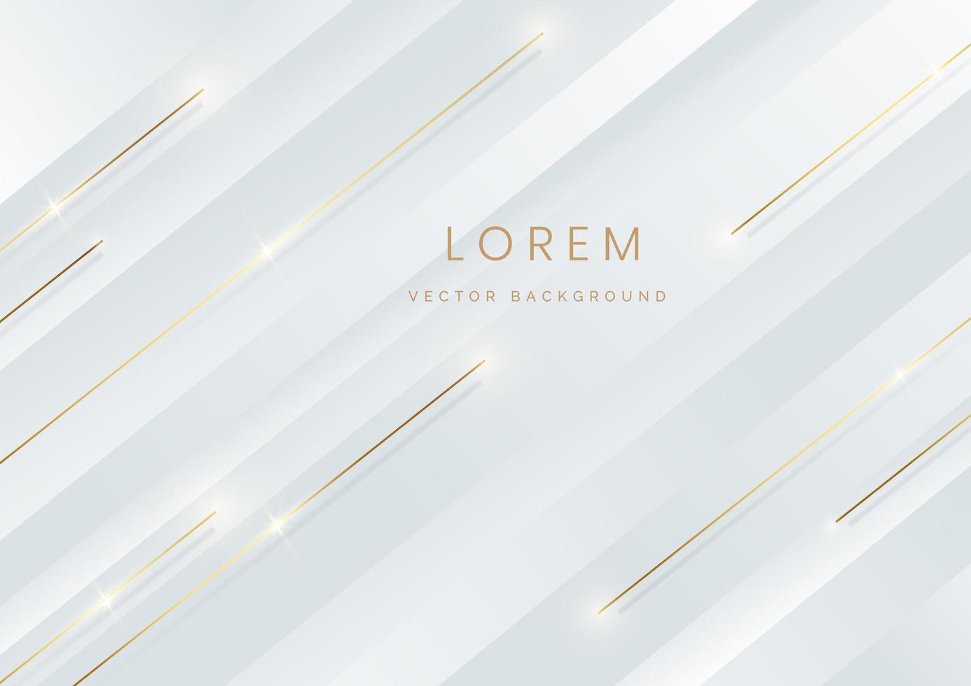 Abstract gray and white color diagonal background decoration golden lines with copy space for text. Luxury style. vector