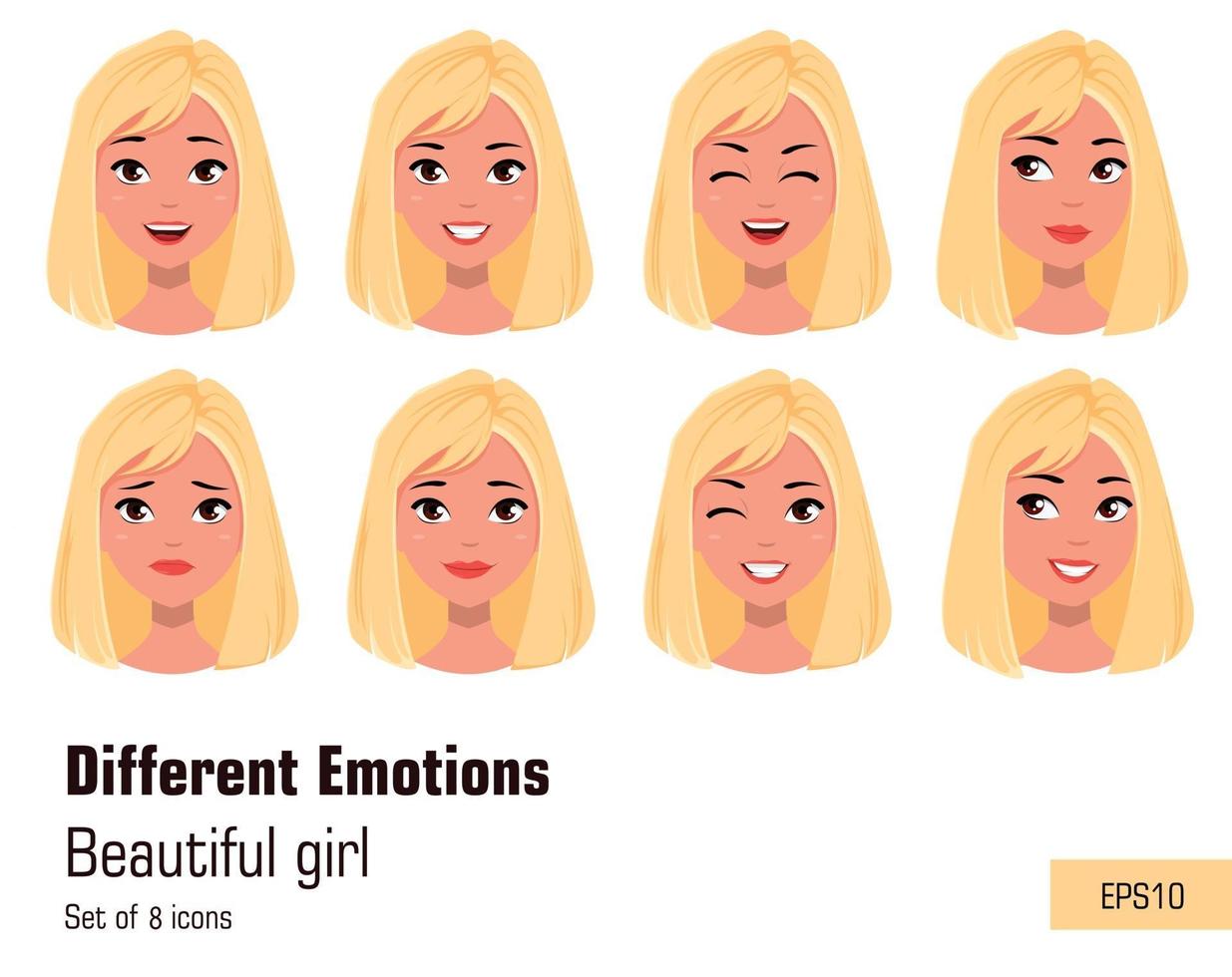 Businesswoman making different face gestures vector