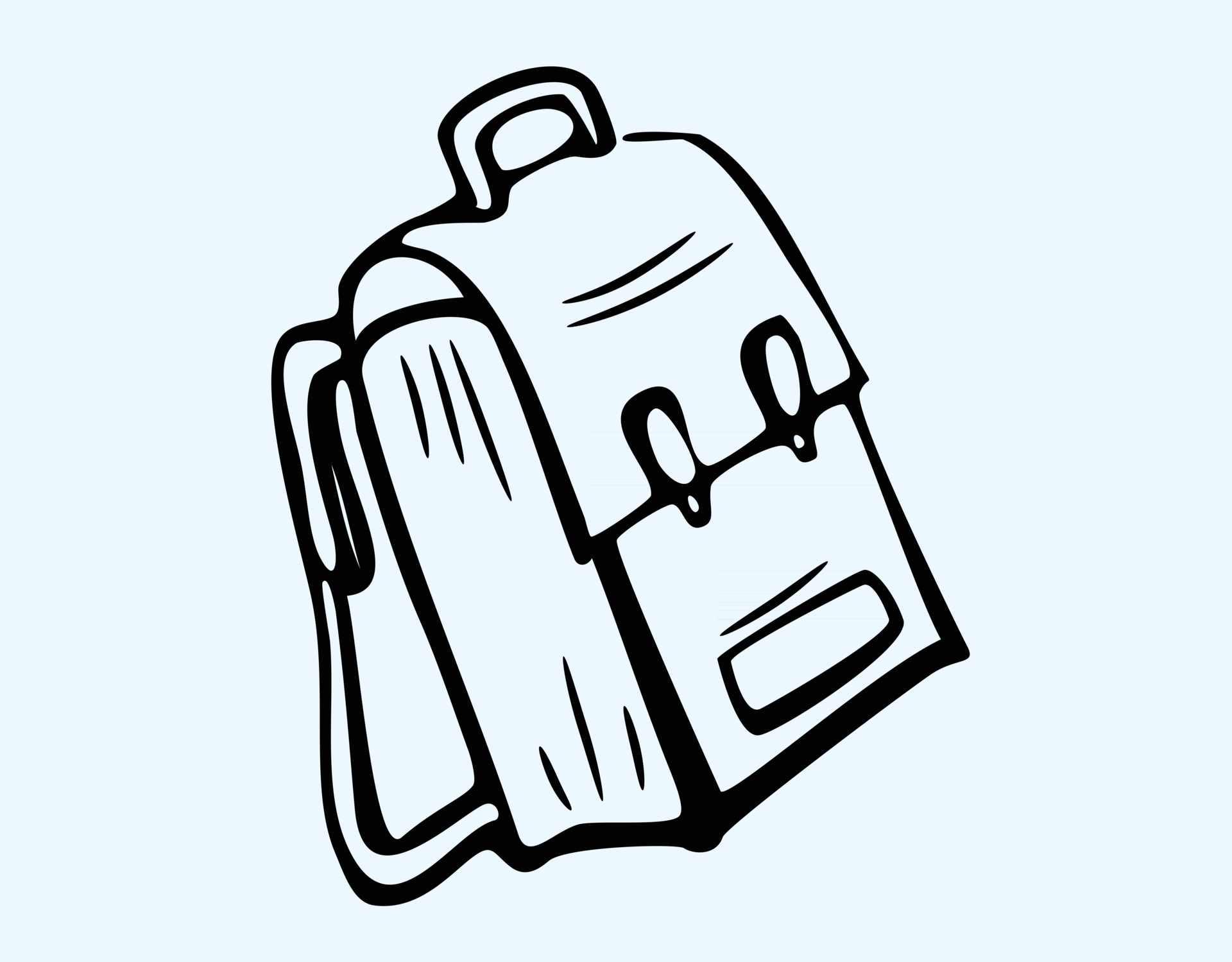 school bag clip art black and white