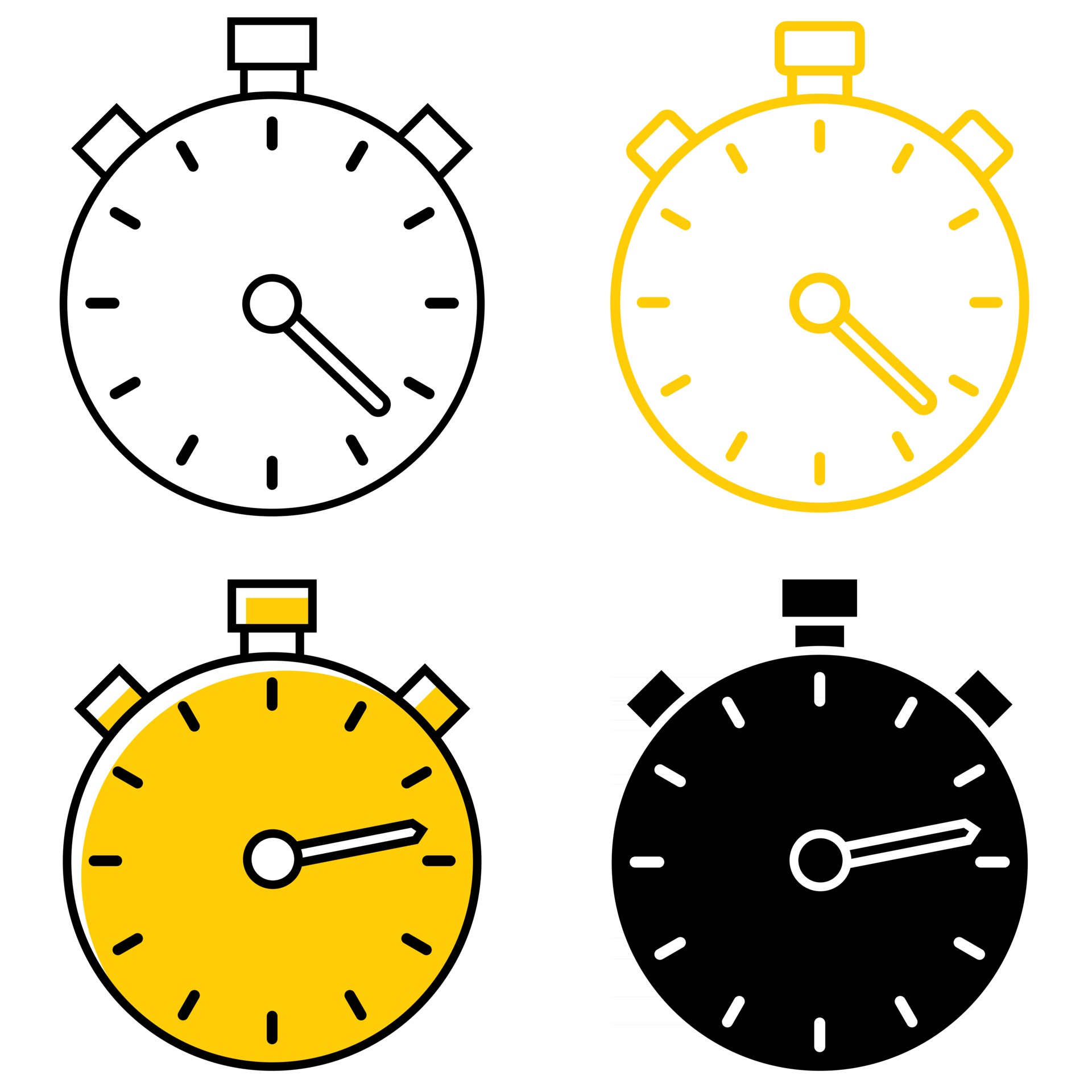 Various types of timer. Stopwatches icon set. Stopwatches for time