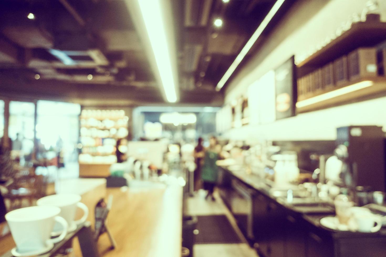 Abstract blur and defocused coffee shop cafe interior photo