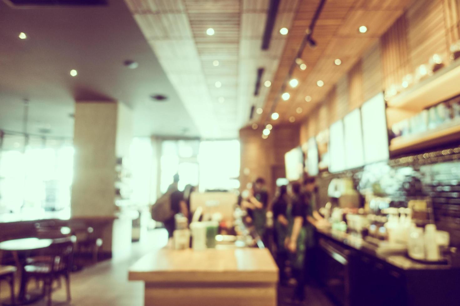 Abstract blur and defocused coffee shop cafe interior photo