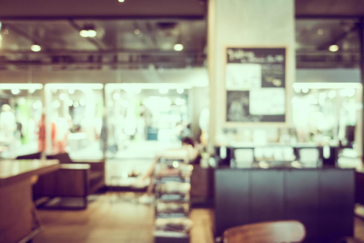 Abstract blur and defocused coffee shop cafe interior photo