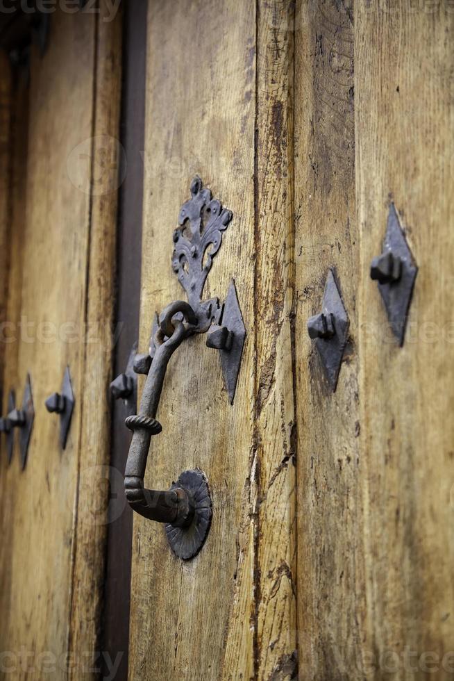 Medieval wooden door photo
