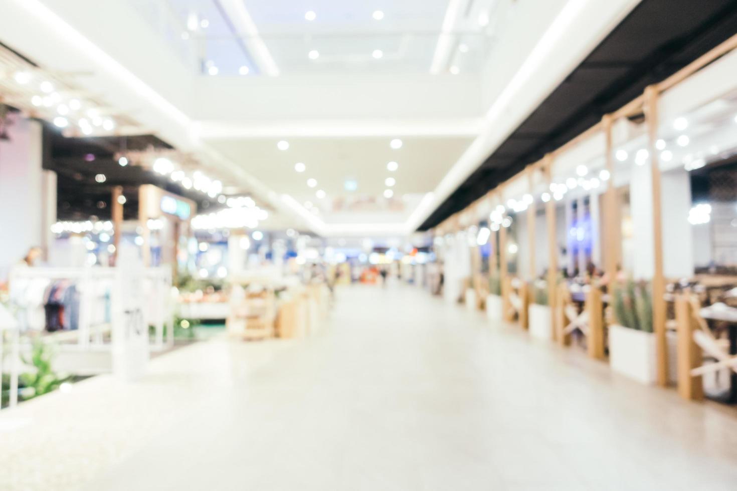 Abstract blur and bokeh defocused shopping mall interior of department store photo