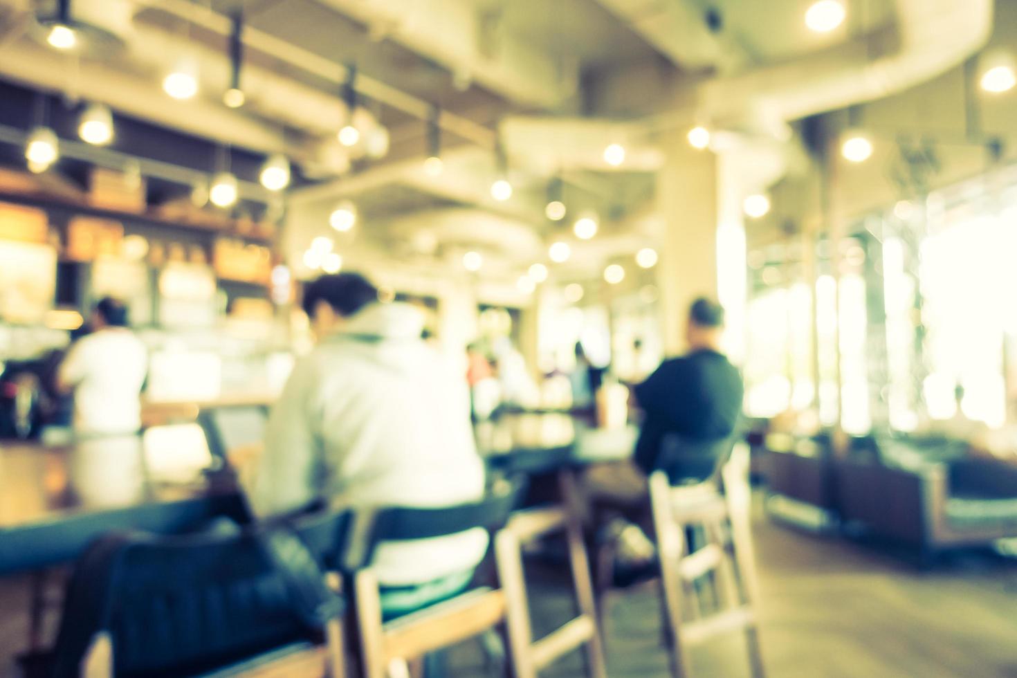 Abstract blur and defocused coffee shop cafe interior photo