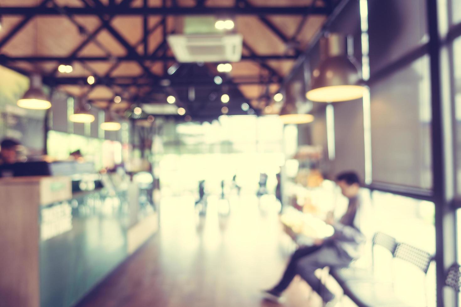 Abstract blur and defocused coffee shop cafe interior photo