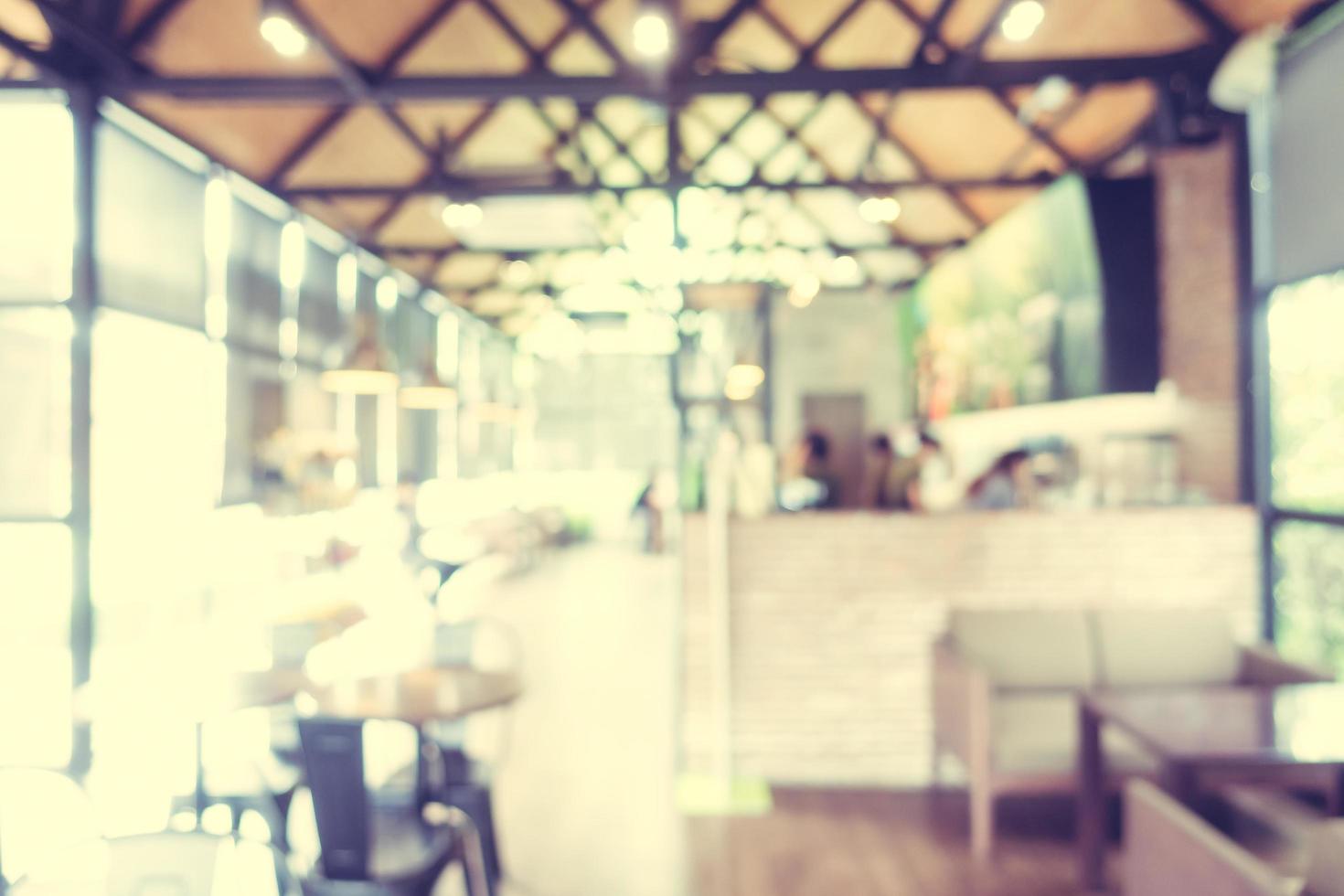 Desenfoque abstracto y desenfocado cafetería cafetería interior foto
