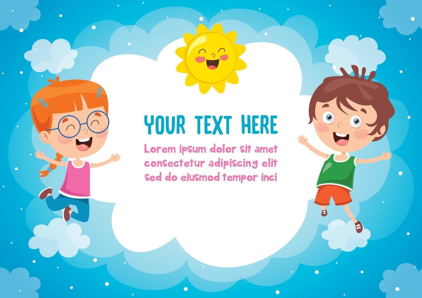 Colorful Template With Cute Children vector