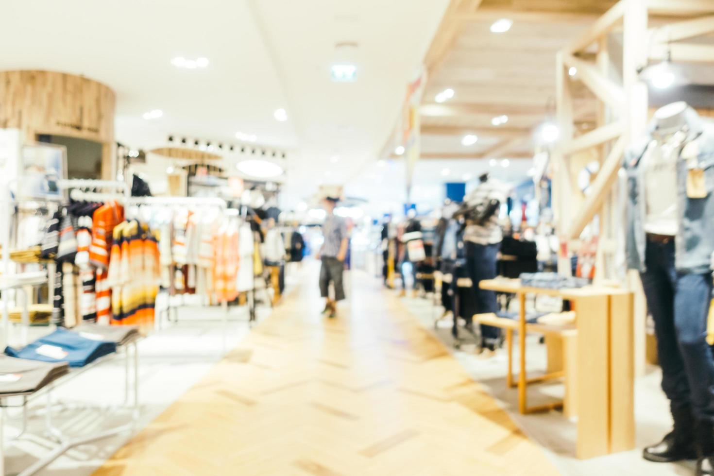 Abstract blur and bokeh defocused shopping mall interior of department store photo