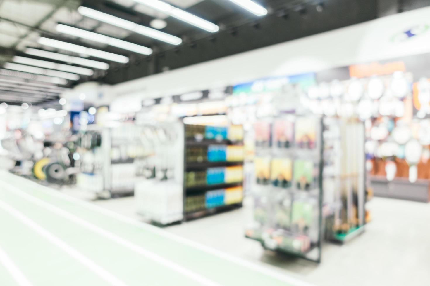 Abstract blur and bokeh defocused shopping mall interior of department store photo