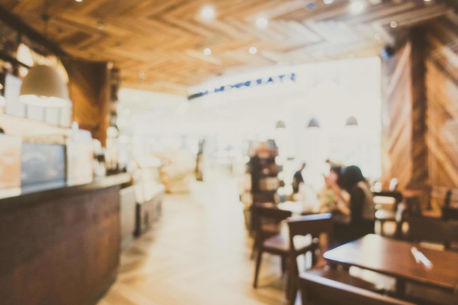 Abstract blur and defocused coffee shop cafe and restaurant interior photo