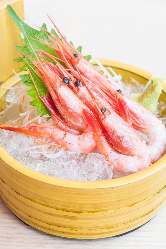 Raw and fresh shrimp sashimi photo