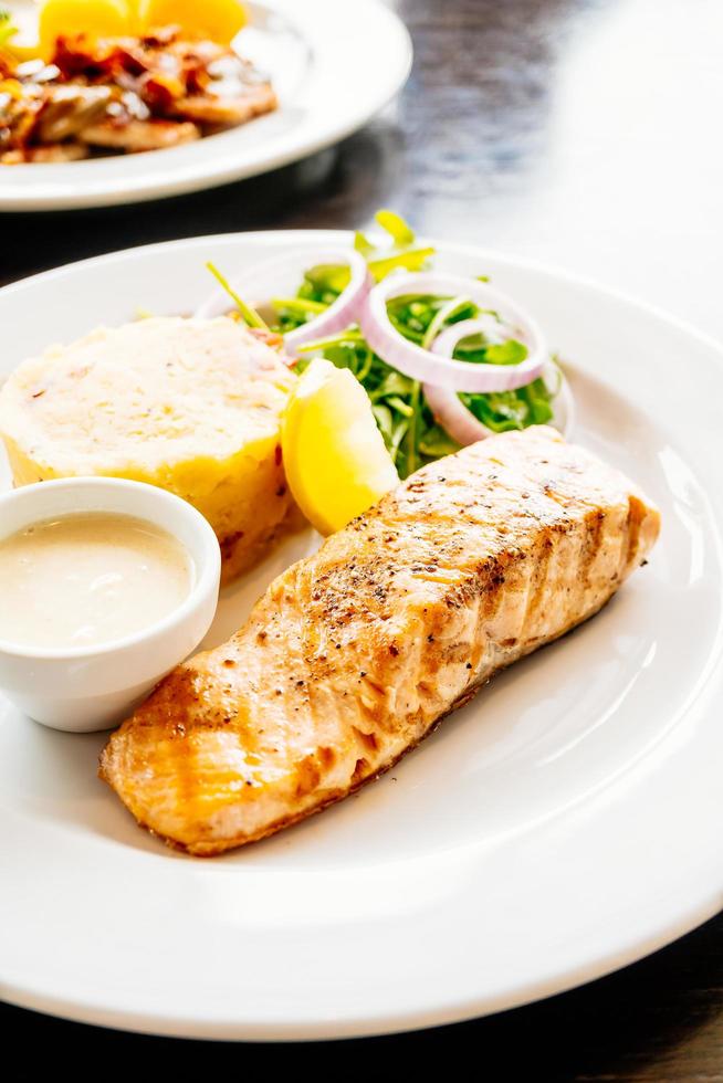 Salmon meat fillet steak photo