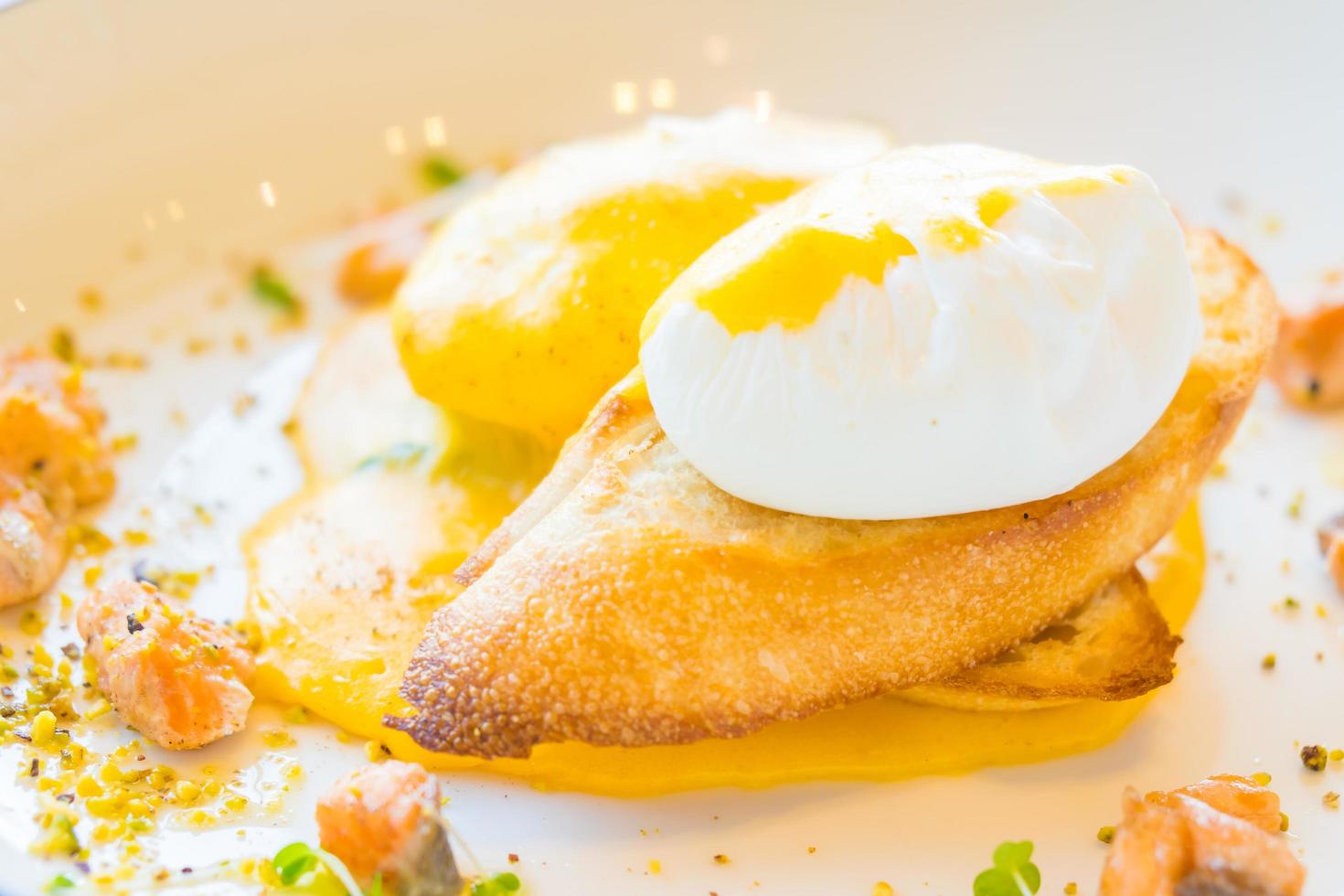 Egg benedict with salmon photo