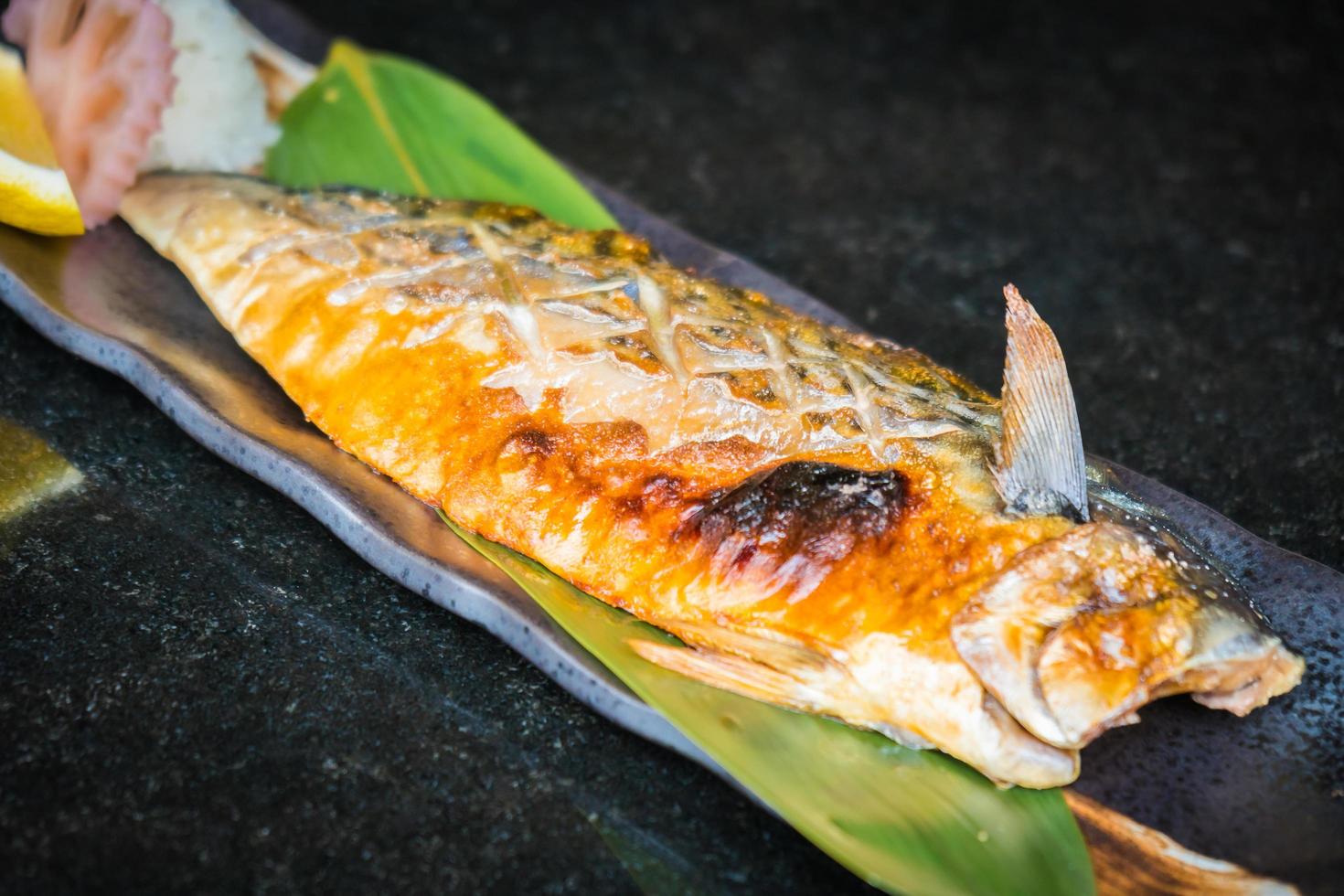 Grilled saba fish photo