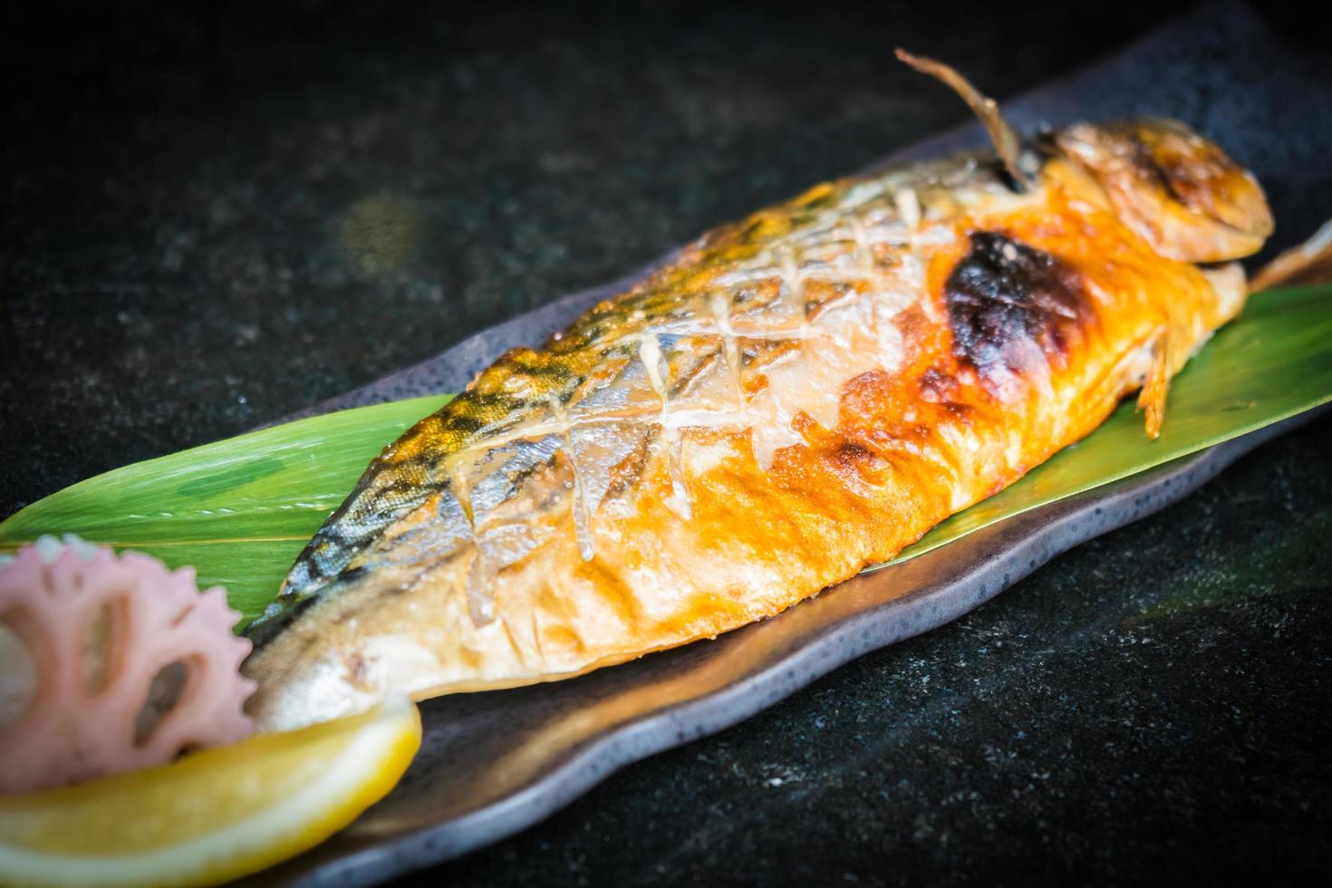 Grilled saba fish photo