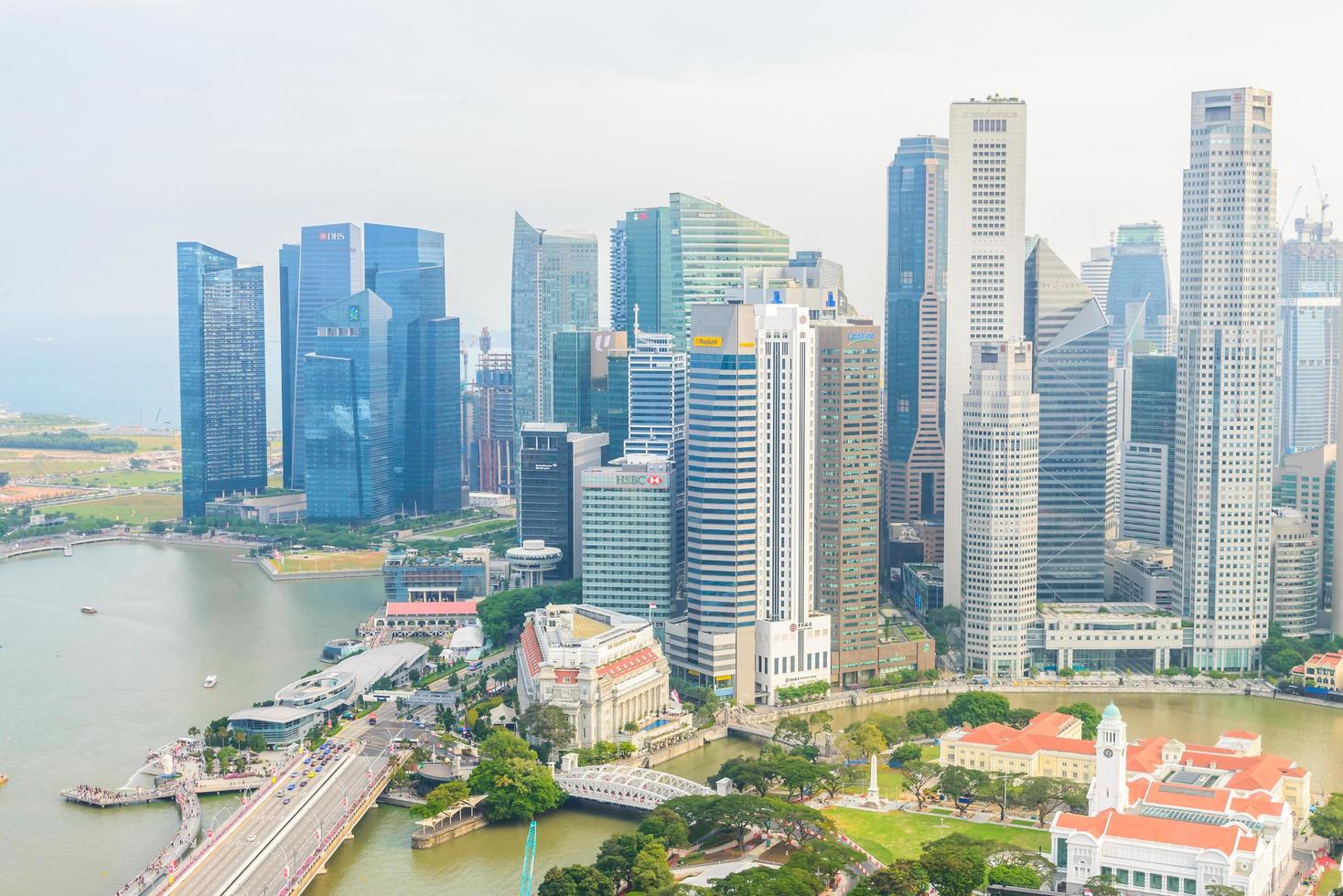 horizonte del paisaje urbano de singapur foto