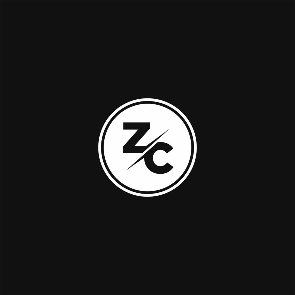 plantilla de diseño moderno del monograma del logotipo de zc vector