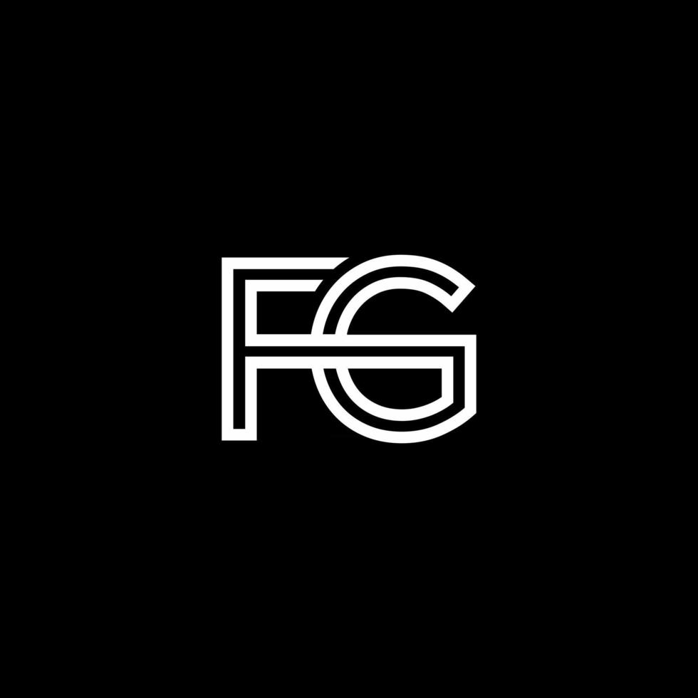 FG Monogram Initial Capital Letter Design Modern Template vector