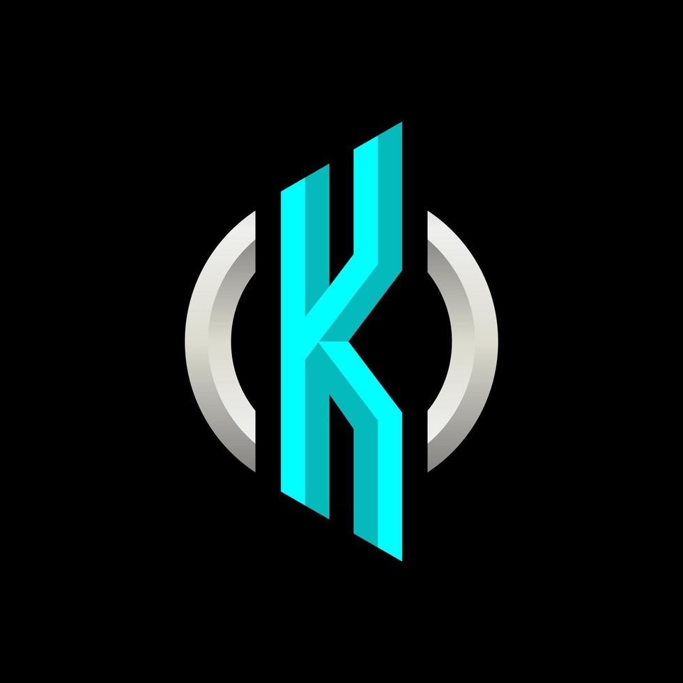 Initial K Gaming eSport Logo Design Modern Template vector