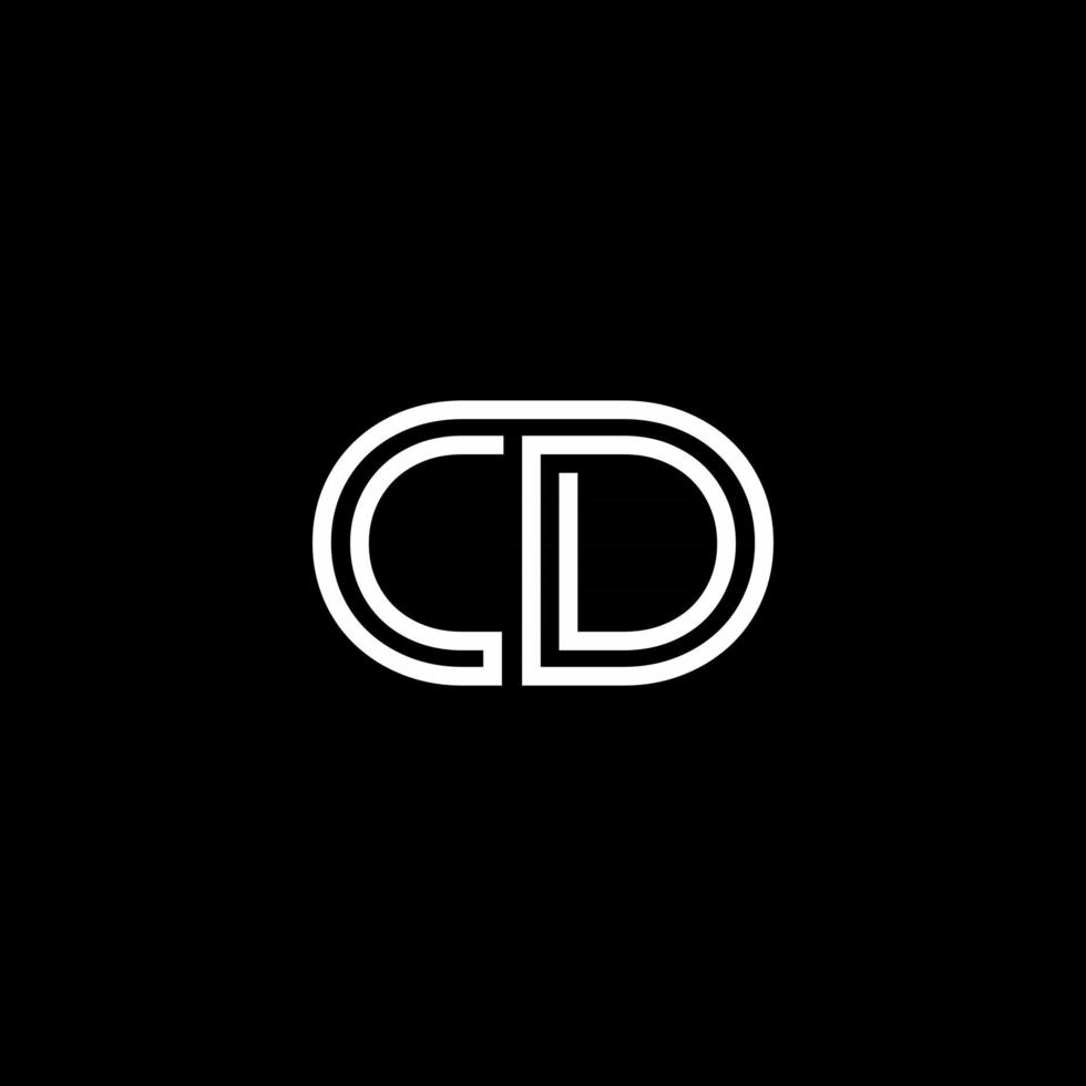 CD Monogram Initial Capital Letter Design Modern Template vector