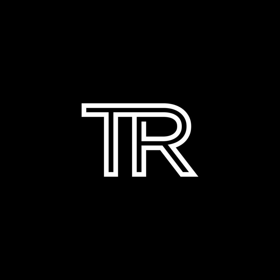 TR Monogram Initial Capital Letter Design Modern Template vector