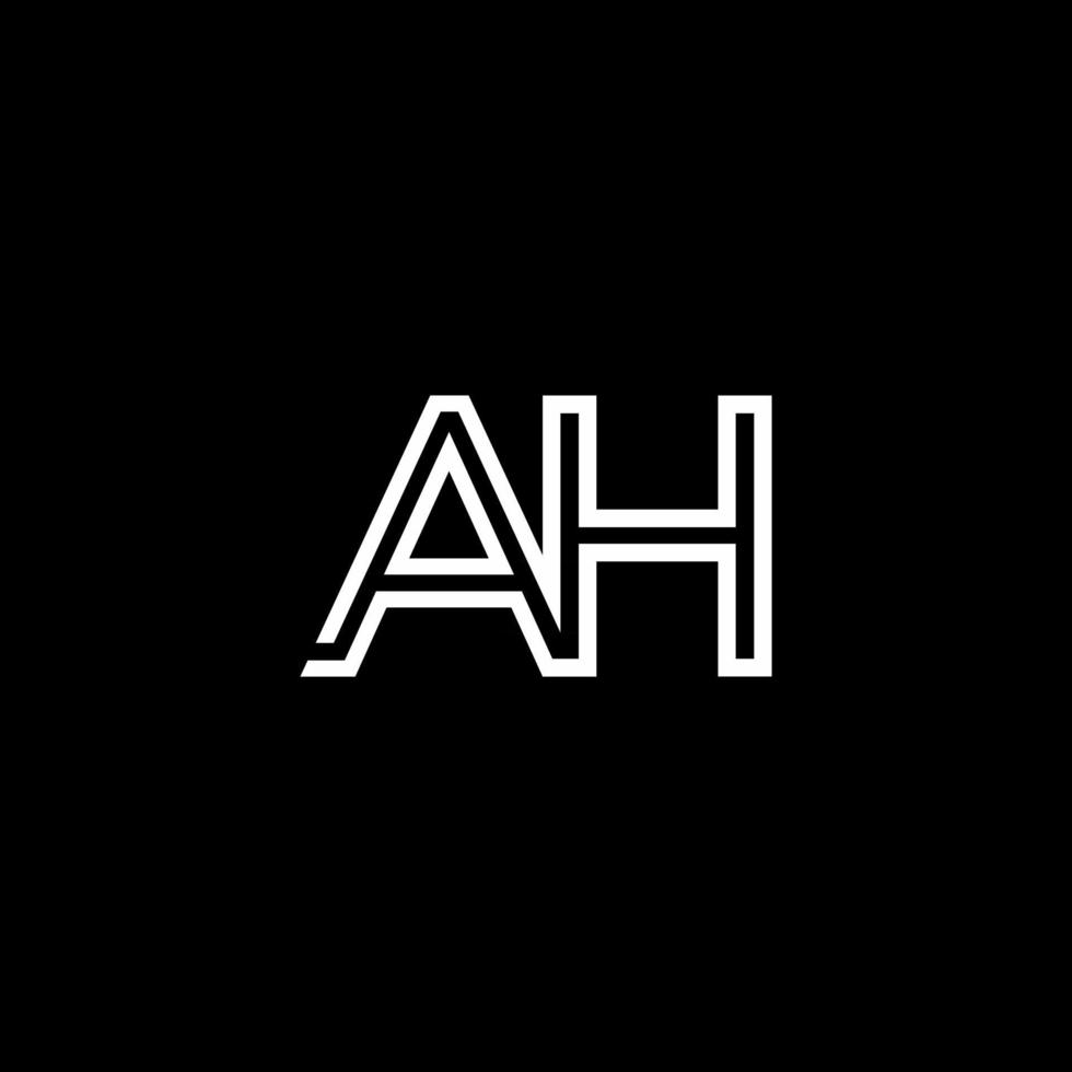 AH Monogram Initial Capital Letter Design Modern Template vector