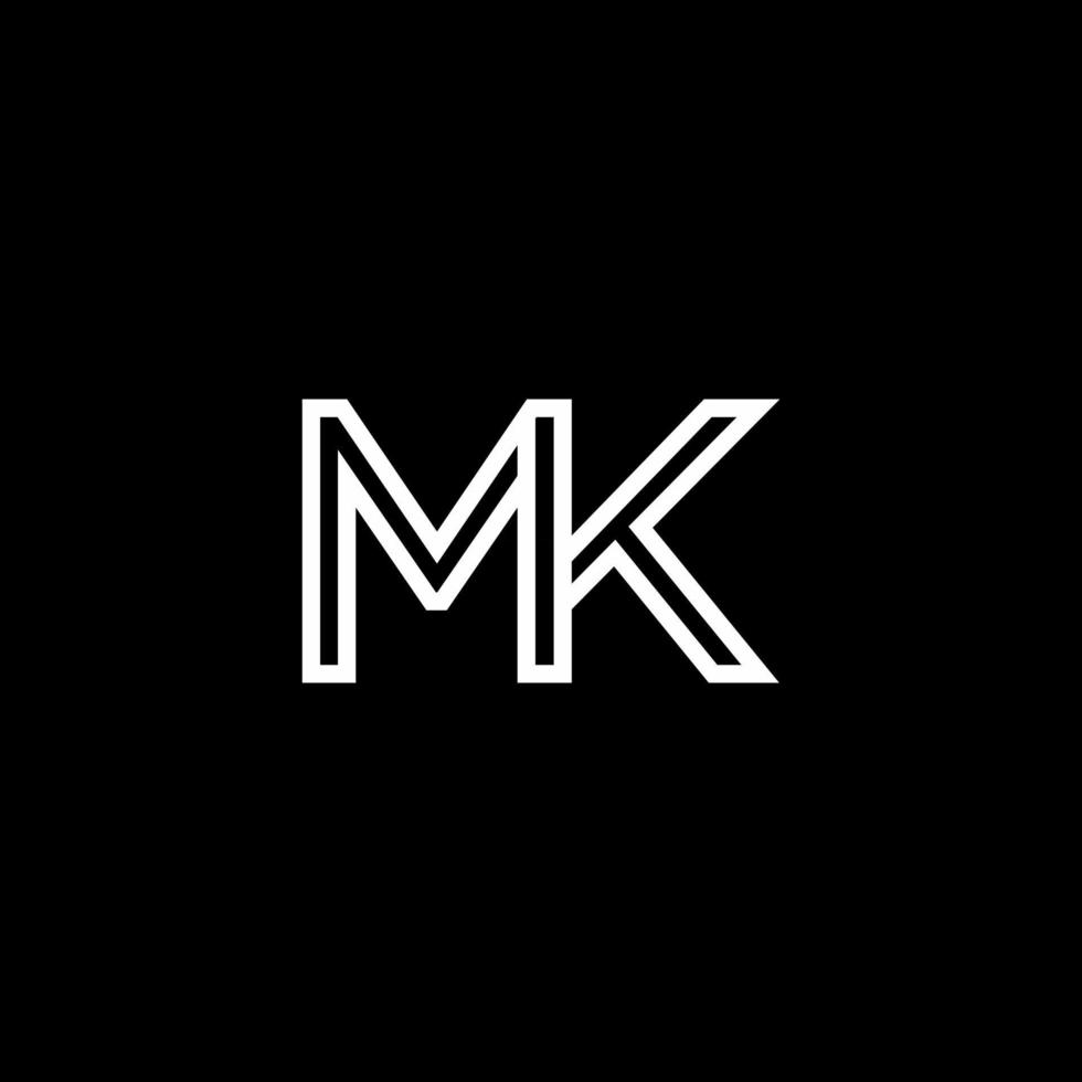 MK Monogram Initial Capital Letter Design Modern Template vector