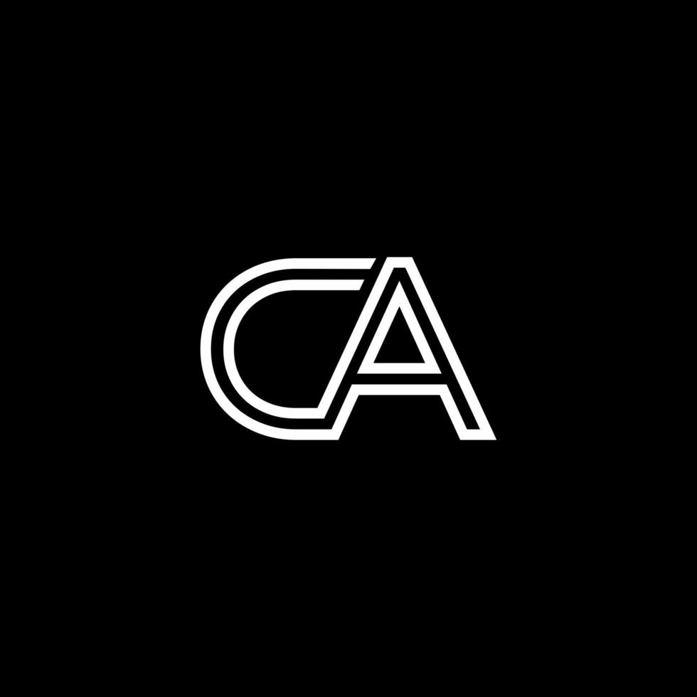 CA Monogram Initial Capital Letter Design Modern Template vector