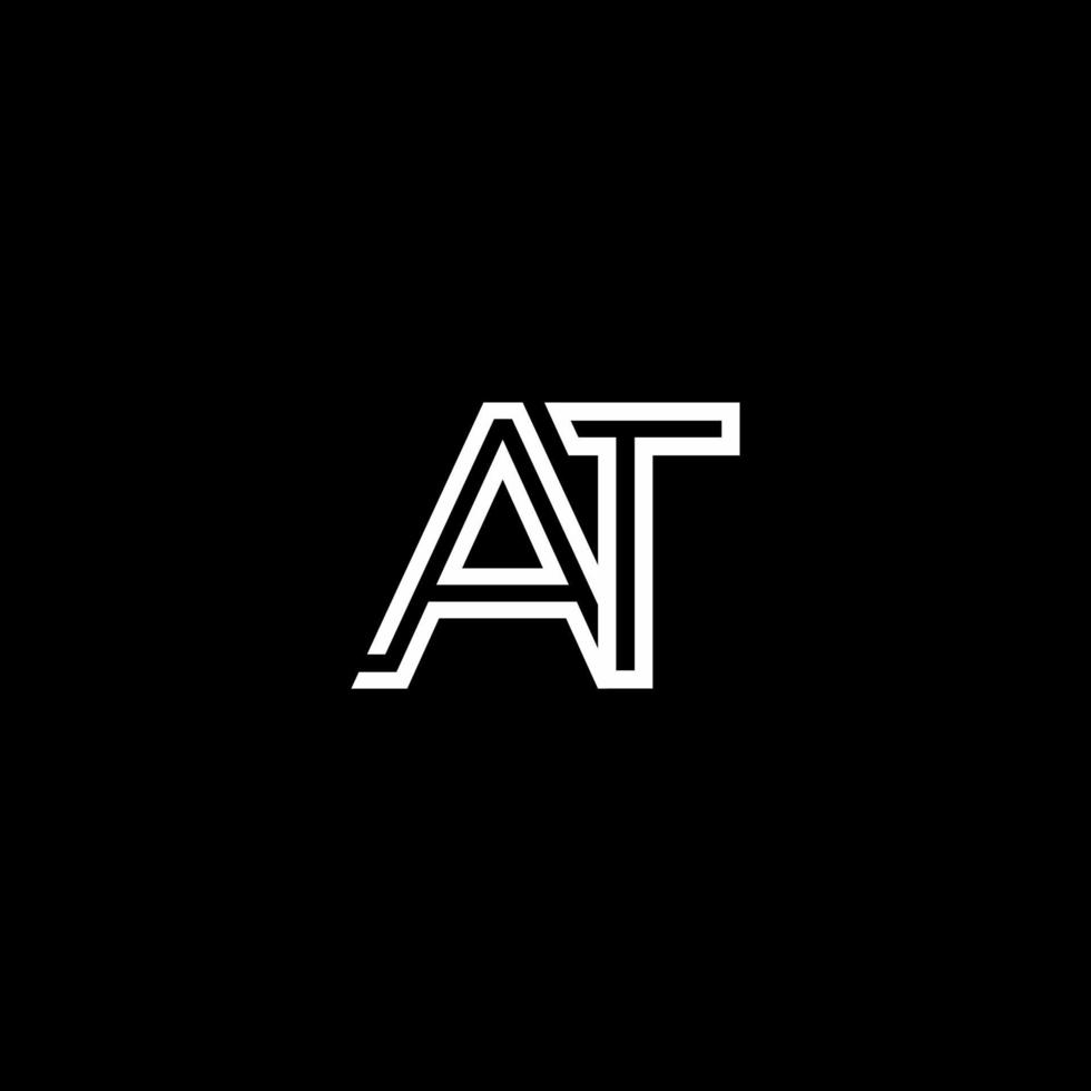 AT Monogram Initial Capital Letter Design Modern Template vector