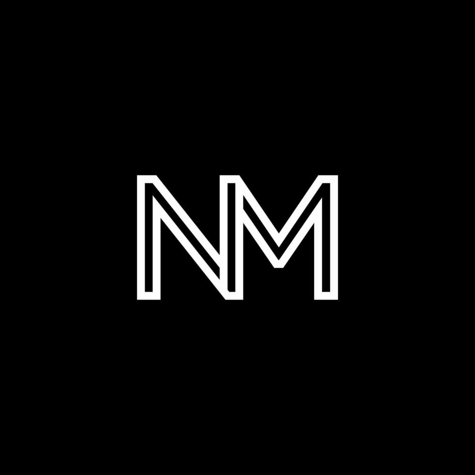 NM Monogram Initial Capital Letter Design Modern Template vector