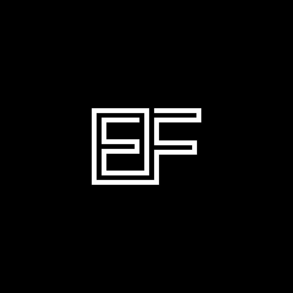 EF Monogram Initial Capital Letter Design Modern Template vector