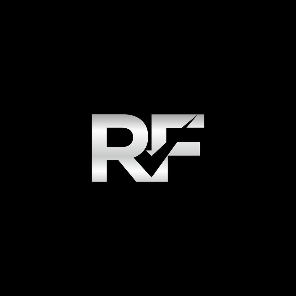 plantilla de diseño moderno del monograma del logotipo de rf vector