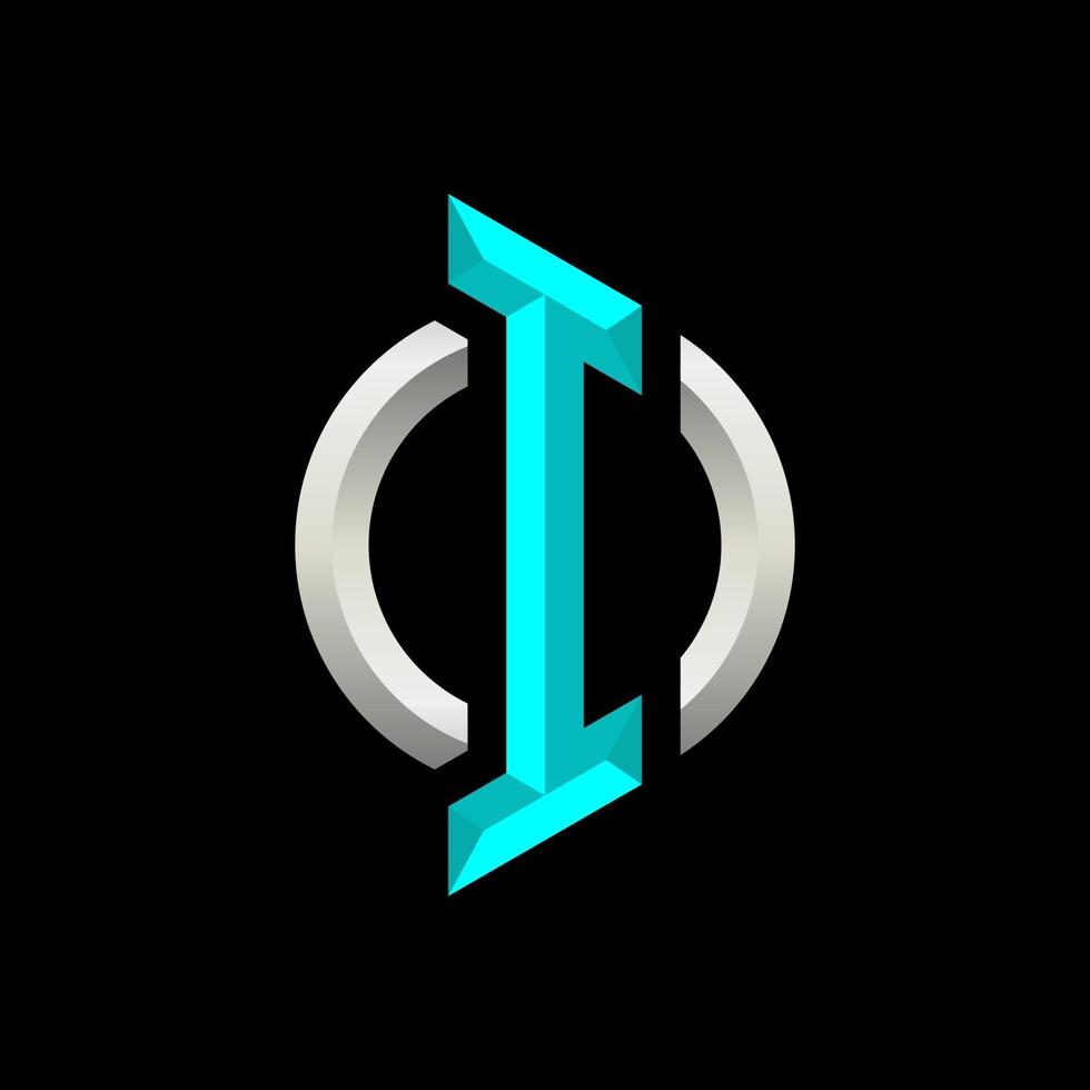 Initial I Gaming eSport Logo Design Modern Template vector