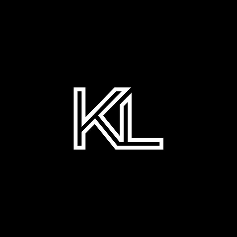 KL Monogram Initial Capital Letter Design Modern Template vector