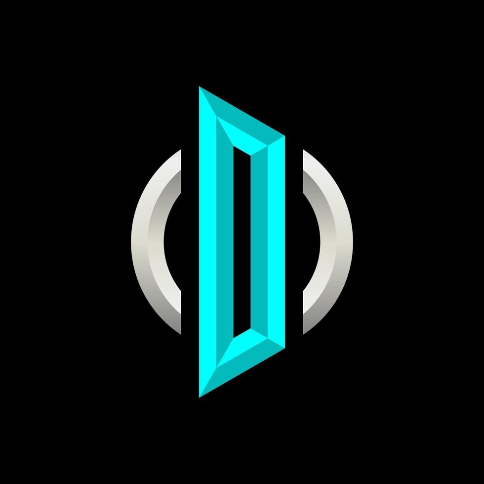 Initial O or D Gaming eSport Logo Design Modern Template vector