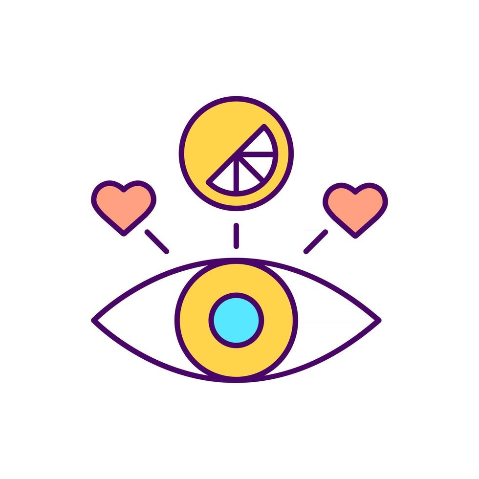 Emotional commitment to brand RGB color icon. Customer satisfaction and loyalty. Isolated vector illustration. Relationships between client and product. Brand engagement simple filled line drawing