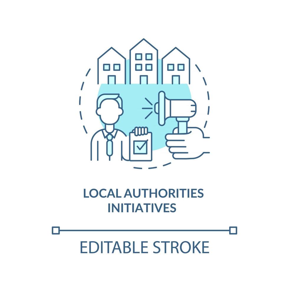 Local authorities initiatives concept icon. Development program abstract idea thin line illustration. Community wellbeing improvement. Vector isolated outline color drawing. Editable stroke