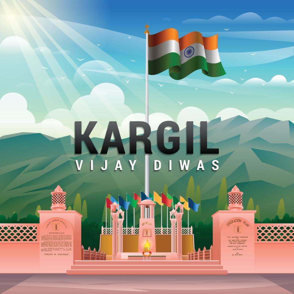 Kargil War Memorial Concept vector