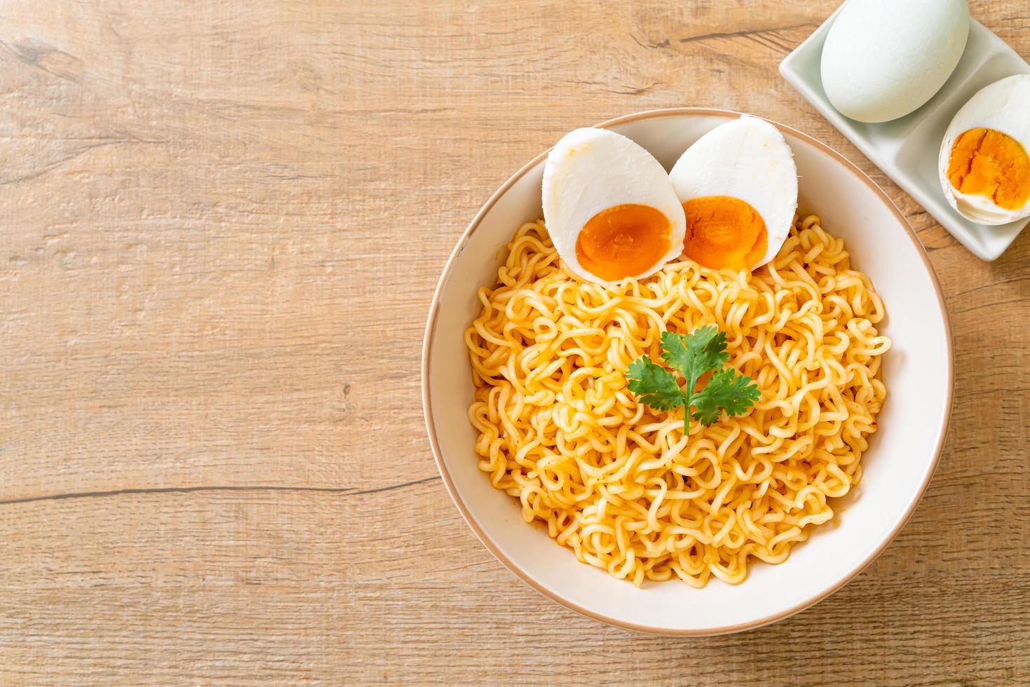 Instant noodles bowl with salt egg 2820831 Stock Photo at Vecteezy