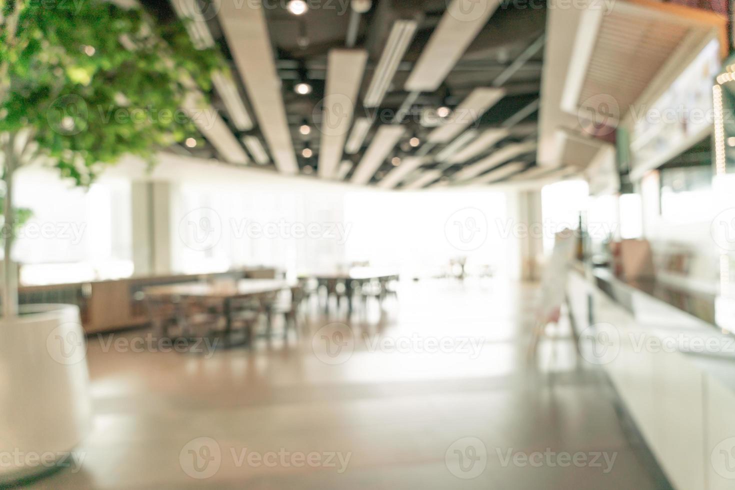 Abstract blur food court in shopping mall for background photo